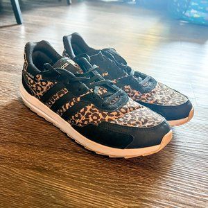 Adidas Retrorun Sneakers - Black/Leopard - Size 9